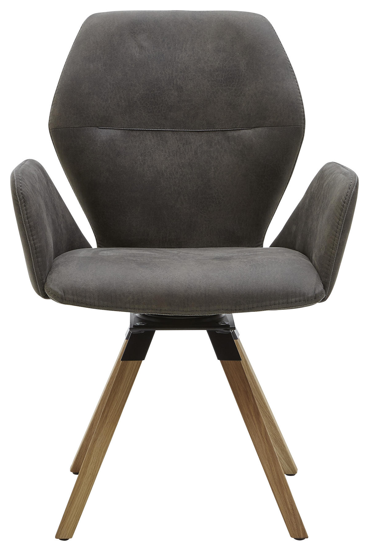 ARMLEHNSTUHL  in Mikrofaser  - Eichefarben/Anthrazit, Design, Holz/Textil (62/91/59cm) - Valnatura