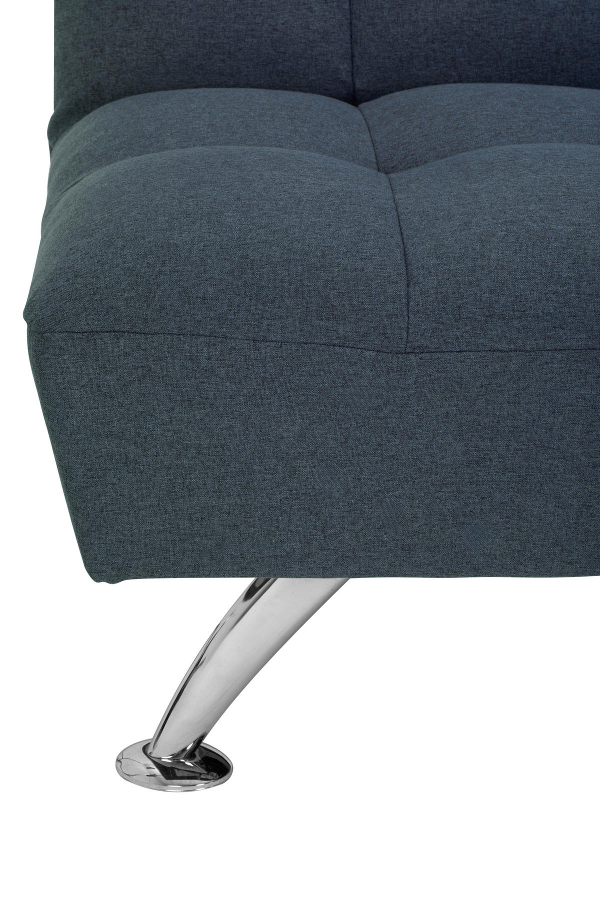 SCHLAFSOFA Leinenoptik Blau  - Blau/Silberfarben, Basics, Textil/Metall (195/90/98cm) - MID.YOU