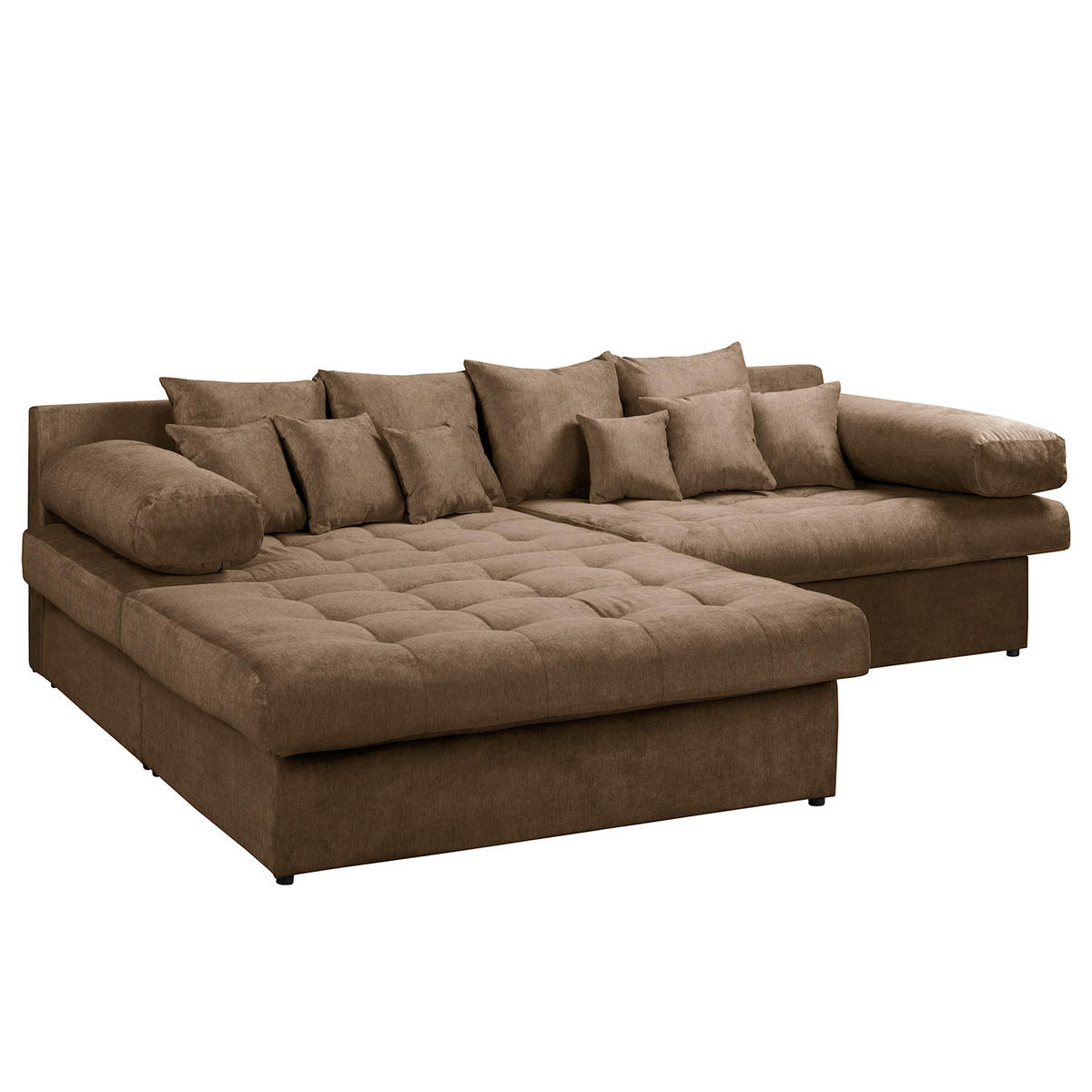 ECKSOFA Naomi Braun Mikrofaser Rückenkissen  - Schwarz/Braun, Design, Kunststoff/Textil (243/284cm) - P & B