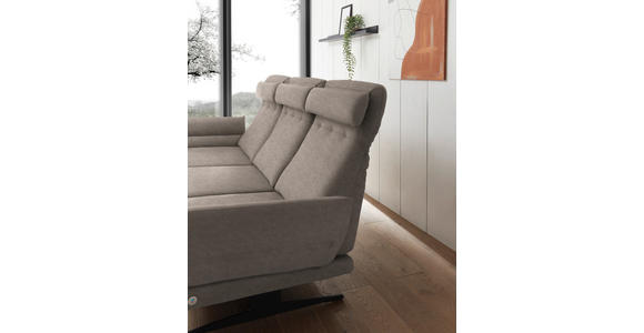ECKSOFA Taupe Flachgewebe  - Taupe/Schwarz, Design, Textil/Metall (176-217/279-327cm) - Dieter Knoll