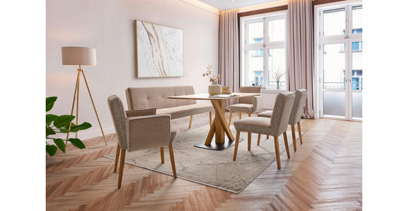 ESSTISCH in Holz, Metall 160/90/76 cm - Eichefarben/Schwarz, Design, Holz/Metall (160/90/76cm) - Novel