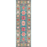 LÄUFER Cortea Zylar 80/250 cm  in Hellblau, Dunkelrosa, Elfenbein  - Elfenbein/Dunkelrosa, LIFESTYLE, Kunststoff/Textil (80/250cm) - Lindorug