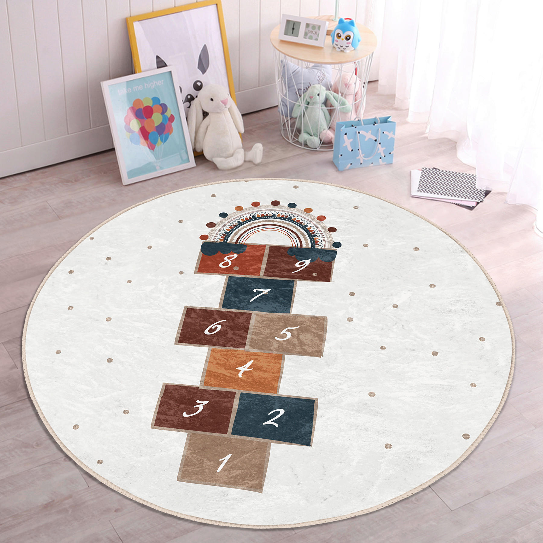 KINDERTEPPICH  Wohnzimmer 150/150 cm Multicolor rund  - Multicolor, Basics, Textil (150/150cm)