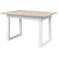 ESSTISCH Weiß, Sandfarben rechteckig  ausziehbar  - Sandfarben/Weiß, Basics, Holzwerkstoff (120/80/75cm) - MID.YOU