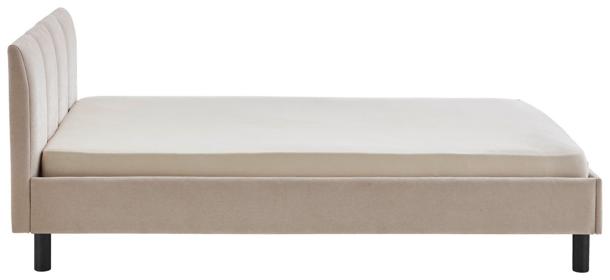 POLSTERBETT 140/200 cm  in Beige  - Beige/Schwarz, Basics, Holz/Textil (140/200cm) - Boxxx