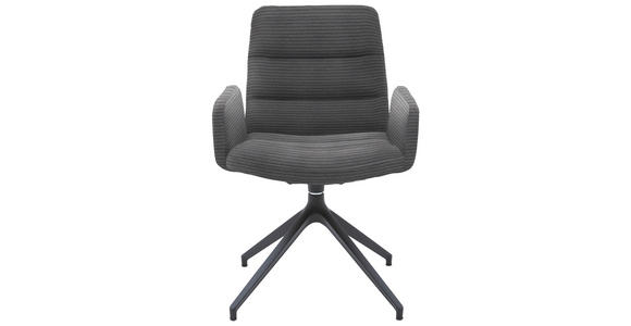ARMLEHNSTUHL  in Cord  - Dunkelgrau/Schwarz, Design, Textil/Metall (61/88/66cm) - Dieter Knoll