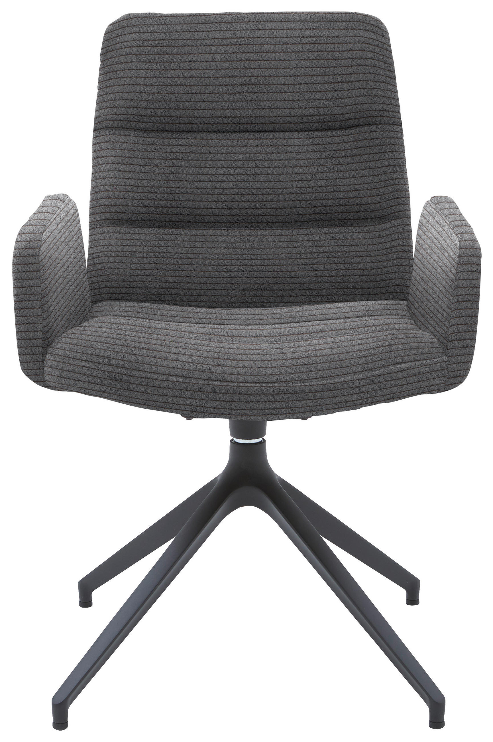 ARMLEHNSTUHL  in Cord  - Dunkelgrau/Schwarz, Design, Textil/Metall (61/88/66cm) - Dieter Knoll