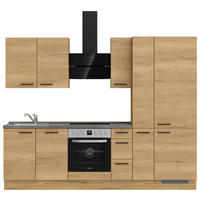 KÜCHENLEERBLOCK 270 cm   in Eichefarben, Schieferfarben  - Schieferfarben/Eichefarben, MODERN, Holzwerkstoff/Metall (270cm) - Nobilia