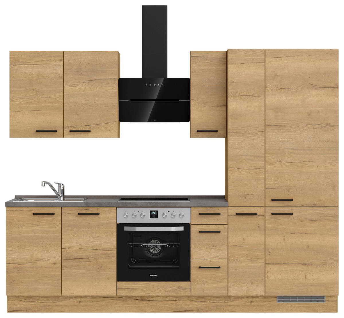 KÜCHENLEERBLOCK 270 cm   in Eichefarben, Schieferfarben  - Schieferfarben/Eichefarben, MODERN, Holzwerkstoff/Metall (270cm) - Nobilia