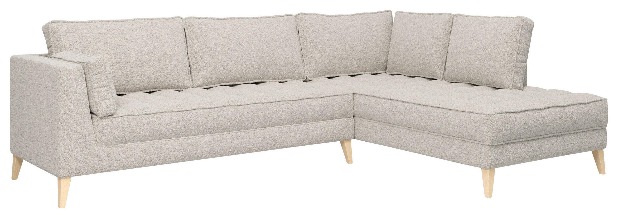 Thumbnail - Mid.you Ecksofa, Weiß, Textil, 5-Sitzer, Füllung: Polyester, Silikon, Ottomane rechts, L-Form, 310x204 cm, Made in EU, W...