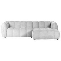 ECKSOFA Chenille Hellgrau  - Hellgrau/Schwarz, Konventionell, Kunststoff/Textil (272/172cm) - Carryhome