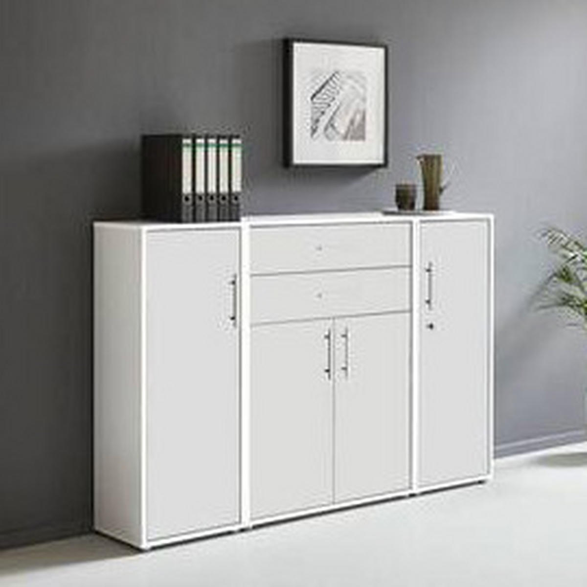 AKTENSCHRANK 172,6/113,6/33 cm  - Weiß, MODERN, Holzwerkstoff (172,6/113,6/33cm) - MID.YOU