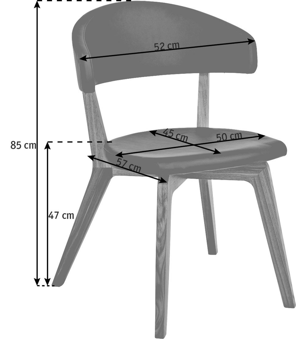 STUHL  in Echtleder Holz, Leder  - Schlammfarben/Nussbaumfarben, Design, Leder/Holz (52/85/57cm) - Anrei