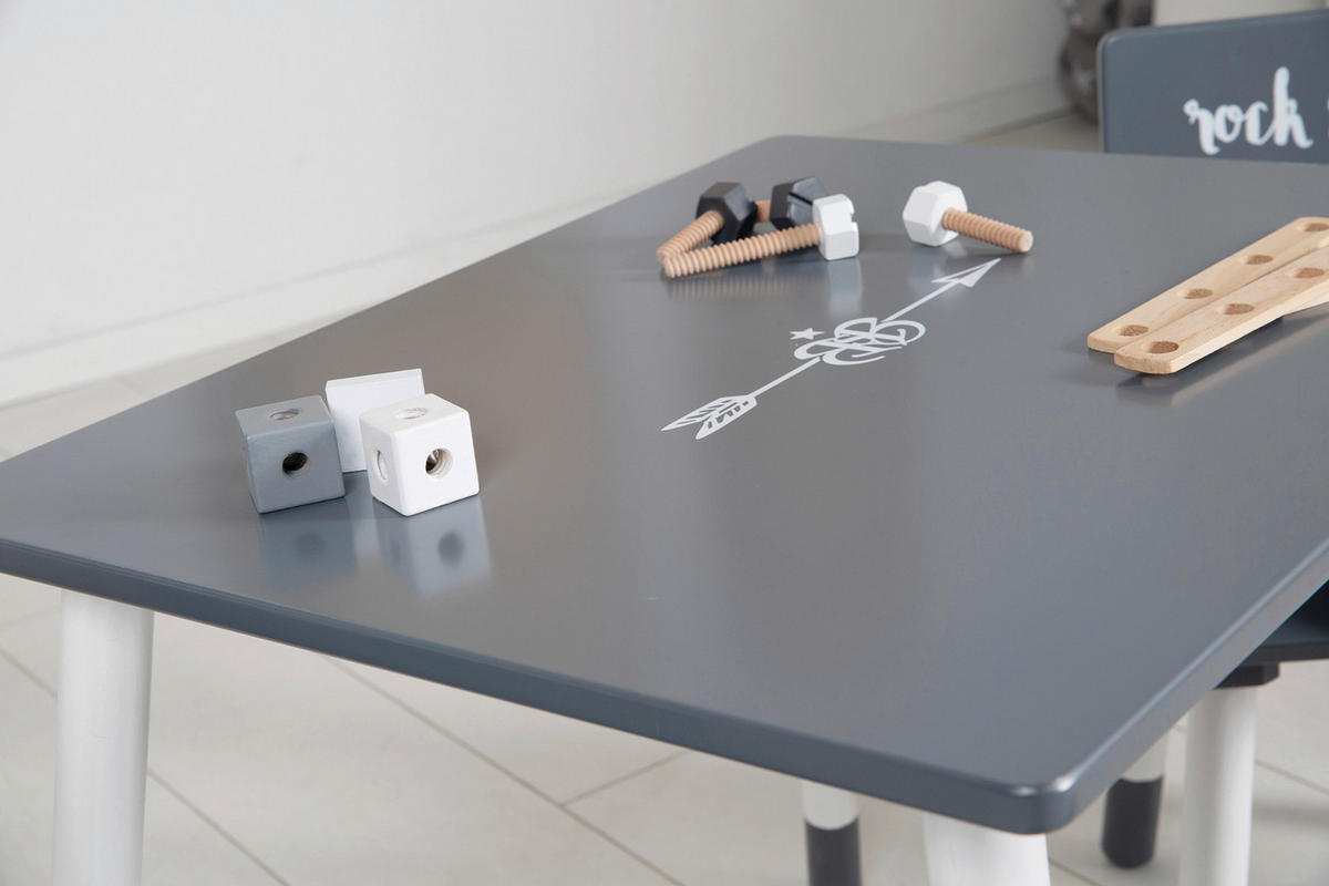 KINDERSITZGRUPPE ROCK STAR BABY  - Dunkelgrau/Weiß, Basics, Holz/Holzwerkstoff - Roba