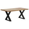 ESSTISCH Eiche rechteckig Anthrazit, Wildeiche  - Wildeiche/Anthrazit, Design, Holz/Metall (180/100/76cm) - Waldwelt