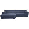 ECKSOFA in Webstoff Dunkelblau  - Schwarz/Dunkelblau, Konventionell, Textil/Metall (182/279cm) - Hom`in