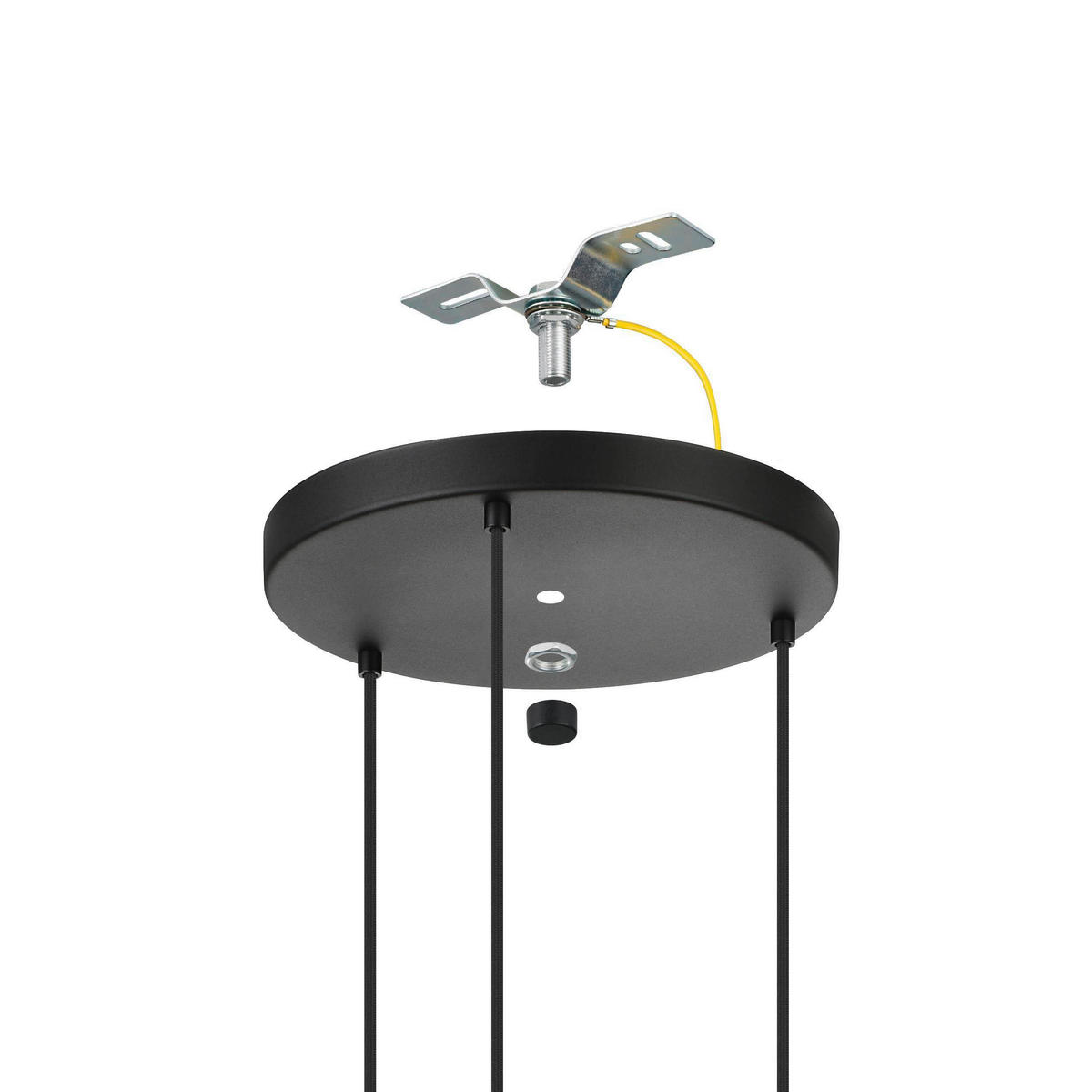 HÄNGELEUCHTE 48/110 cm  - Schwarz/Naturfarben, Natur, Holz/Metall (48/110cm) - Eglo