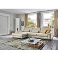 ECKSOFA  in Echtleder Ecru  176/334 cm  - Ecru/Schwarz, Design, Leder/Metall (176/334cm) - Dieter Knoll