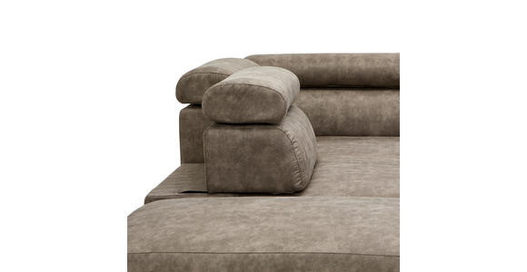 ECKSOFA in Lederlook Taupe  - Taupe/Schwarz, Design, Kunststoff/Textil (230/263cm) - Hom`in