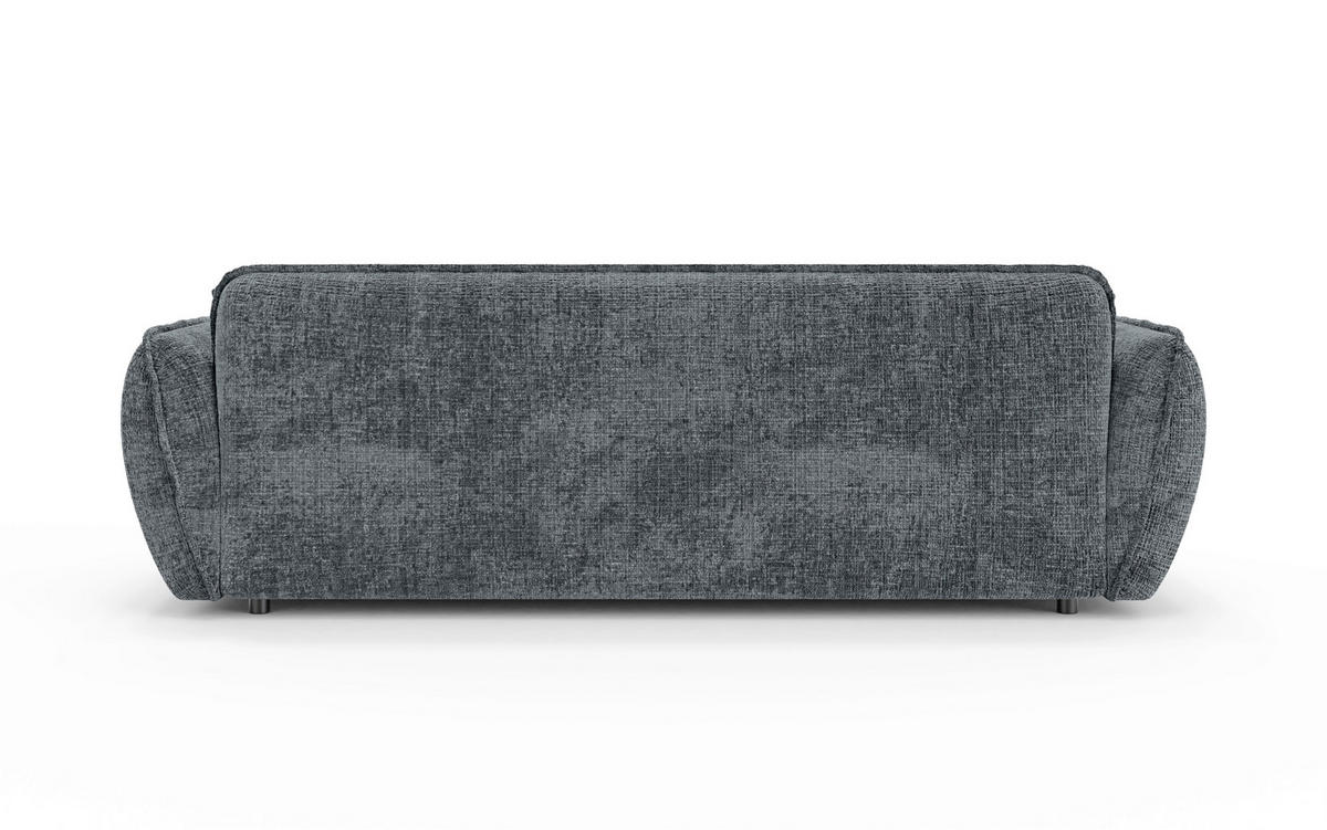 VIERSITZER-SOFA Nelia Chenille Dunkelgrau  - Dunkelgrau/Schwarz, Design, Kunststoff/Textil (250/81/114cm) - P & B