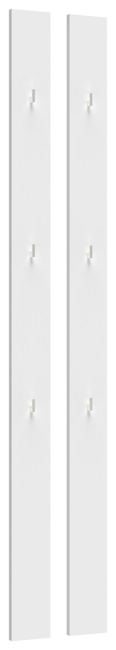 GARDEROBENPANEEL 2 Stück  in 11/163/1,8 cm  - Weiß, KONVENTIONELL, Holzwerkstoff (11/163/1,8cm) - Novel