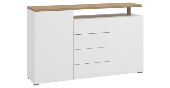 SIDEBOARD in 154/94/40 cm - Weiß/Eiche Artisan, Basics, Holzwerkstoff (154/94/40cm) - Carryhome