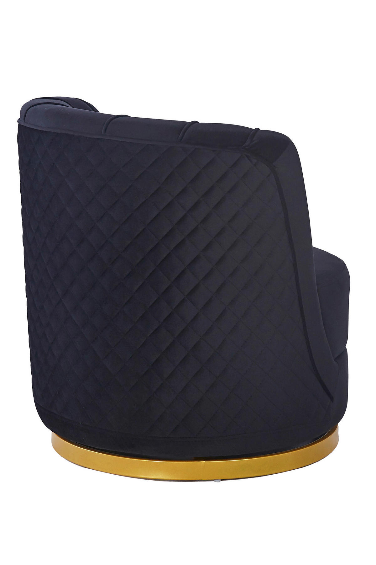 SESSEL in Samt Schwarz  - Goldfarben/Schwarz, MODERN, Textil/Metall (68/77/57cm) - Livetastic