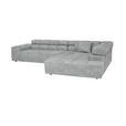 ECKSOFA  in Velours Hellgrau  317/213 cm  - Hellgrau/Schwarz, Design, Kunststoff/Textil (317/213cm) - Hom`in