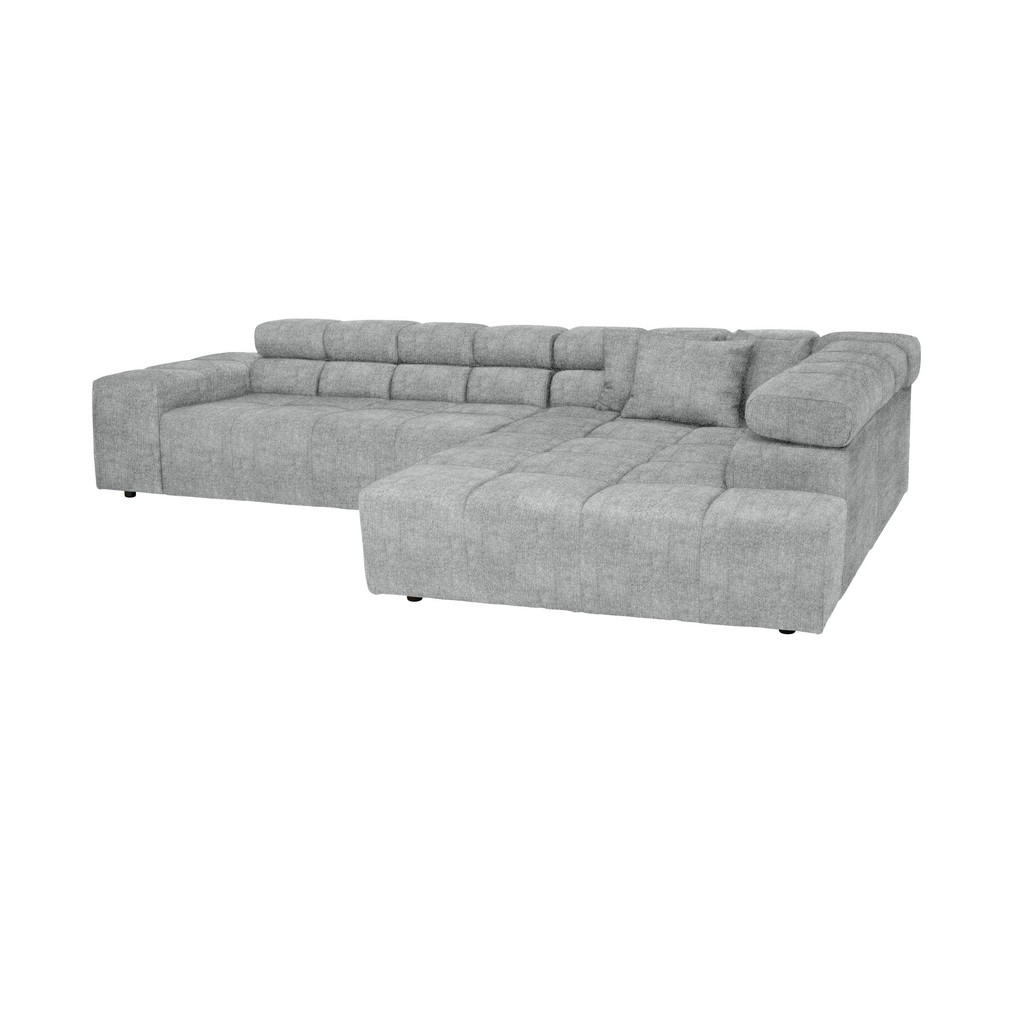 Thumbnail - Hom`in Ecksofa, Hellgrau, Textil, 4-Sitzer, Füllung: Schaumstoff, Ottomane rechts, L-Form, 317x213 cm, Blauer Engel, Gol...