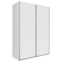 SCHWEBETÜRENSCHRANK 150/216/64 cm 2-türig Weiß  - Silberfarben/Weiß, Basics, Holzwerkstoff/Metall (150/216/64cm) - Boxxx