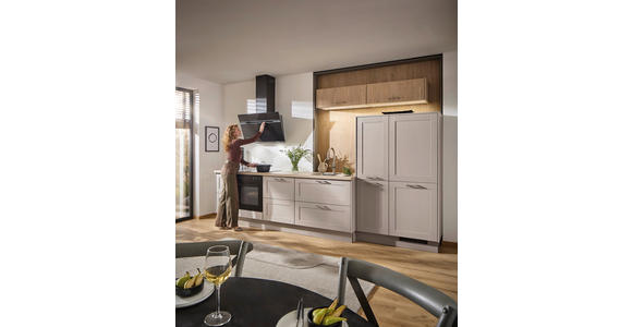 EINBAUKÜCHE   - Eichefarben/Grau, Design, Holzwerkstoff - Xora