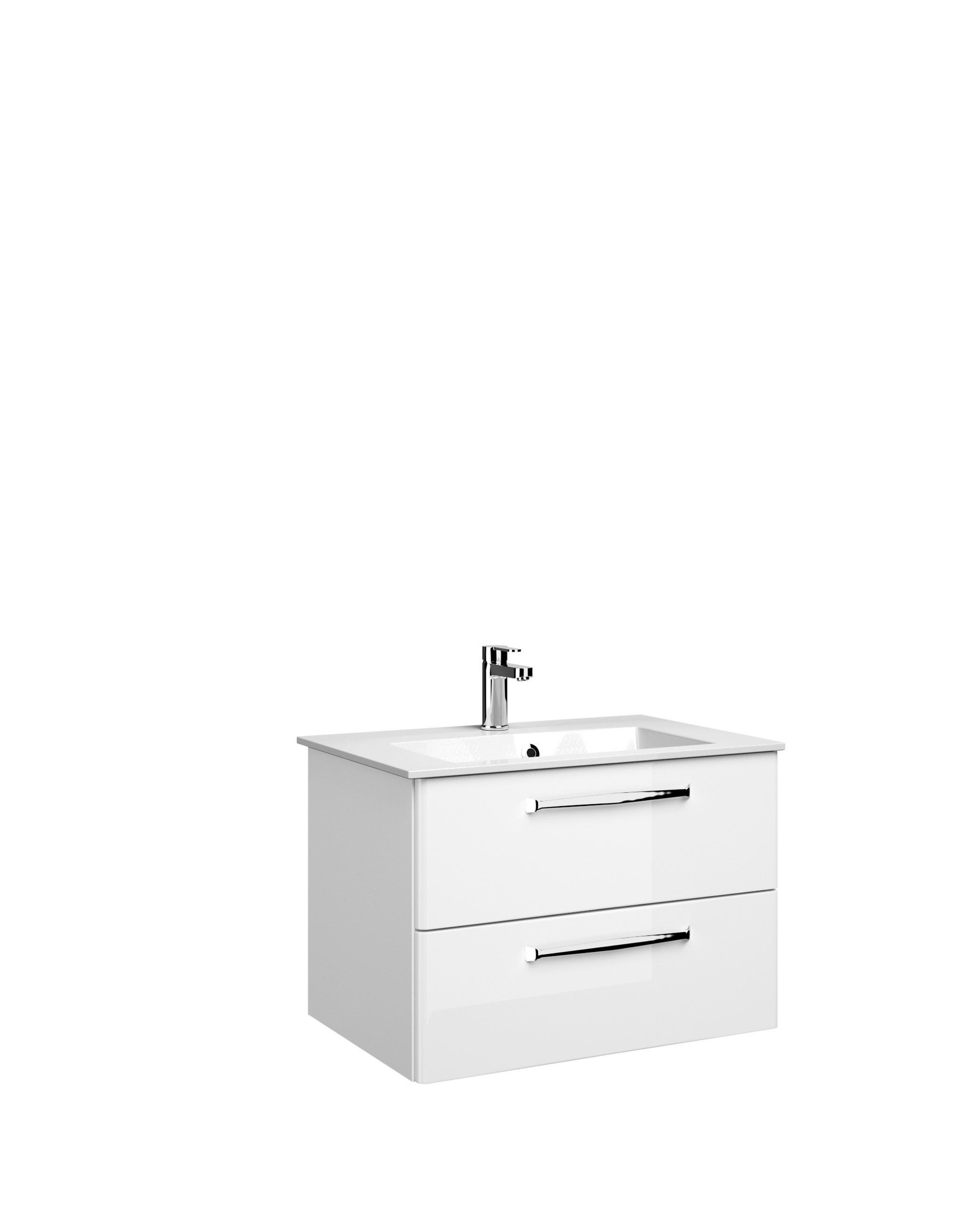 BAZĂ PENTRU LAVOAR  - alb/culoare crom, material pe bază de lemn (75/51/49cm) - Xora