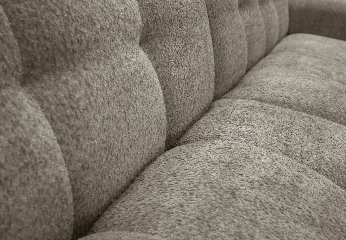 ECKSOFA RUNO Hellbraun Bouclé  - Hellbraun/Schwarz, Design, Kunststoff/Textil (175/270cm) - MID.YOU