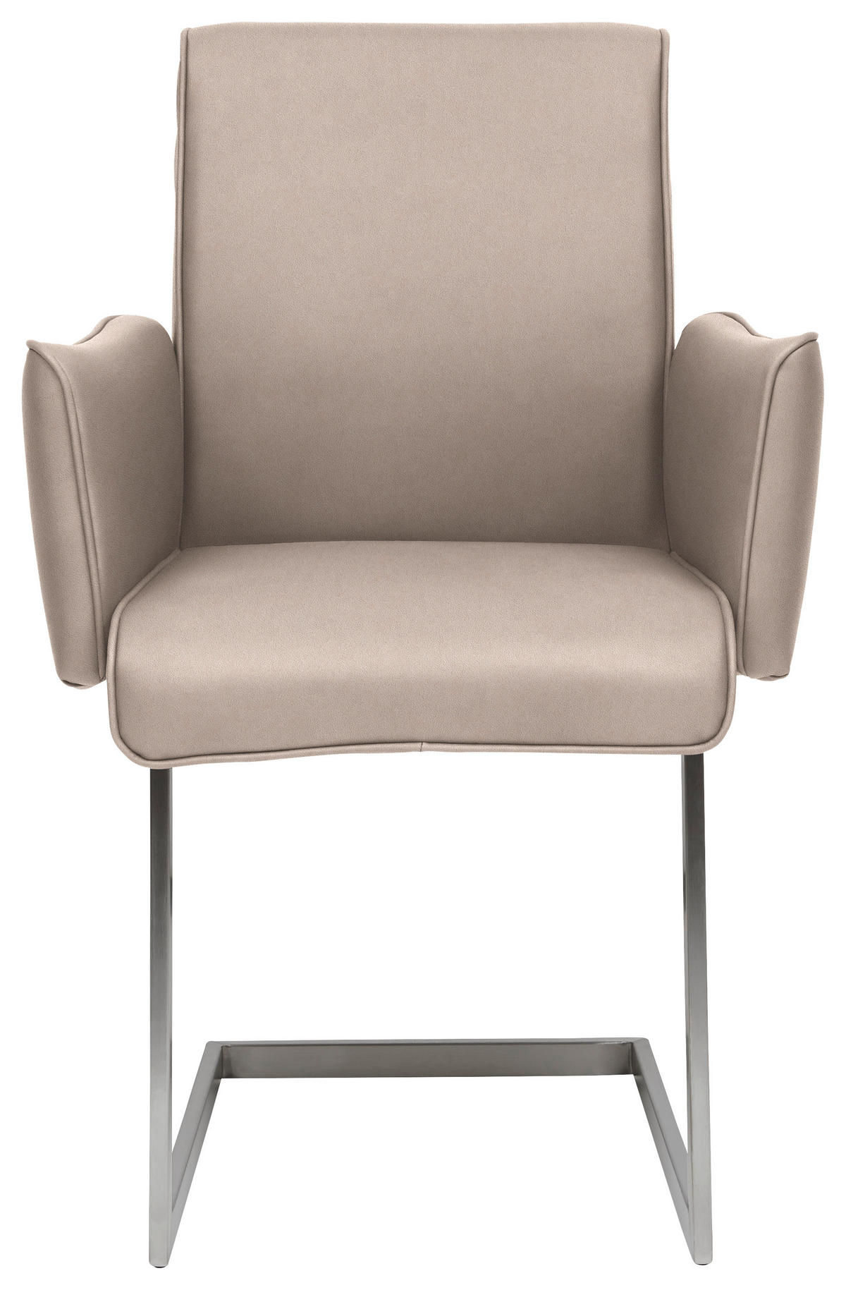 ARMLEHNSTUHL  in Stahl Mikrofaser  - Edelstahlfarben/Greige, Design, Holzwerkstoff/Textil (63/91/60cm) - Dieter Knoll