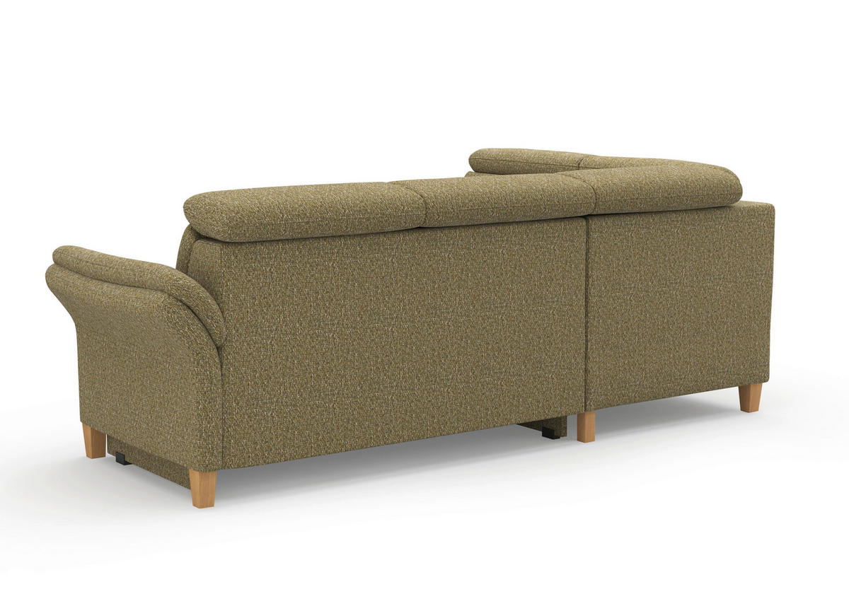ECKSOFA GLENDALE E in Chenille Olivgrün  193/247 cm  - Eichefarben/Olivgrün, KONVENTIONELL, Holz/Textil (193/247cm) - Sit & More