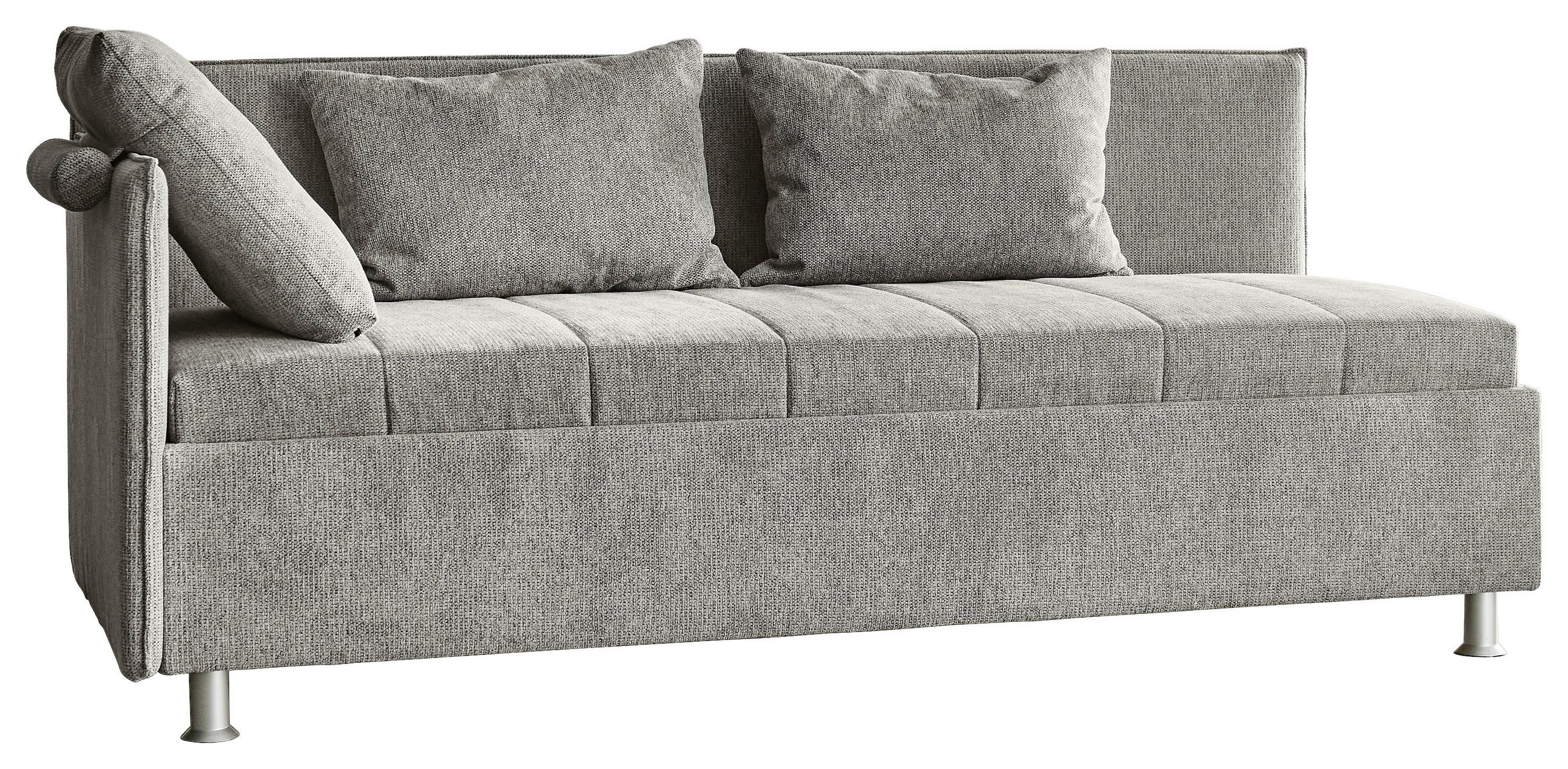 POLSTERLIEGE Flachgewebe Graubraun  - Graubraun/Alufarben, KONVENTIONELL, Holz/Holzwerkstoff (100/200cm) - Beldomo - Sleep