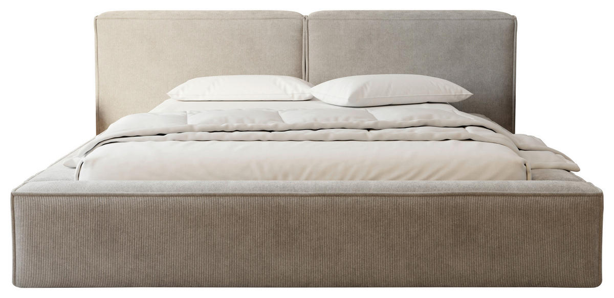 POLSTERBETT Lattenrost, Bettkasten 180/200 cm  in Hellgrau  - Hellgrau/Schwarz, Design, Holz/Textil (180/200cm) - Boxxx