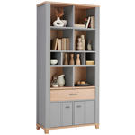 REGAL Grau, Eiche Artisan  - Graphitfarben/Eiche Artisan, Basics, Holzwerkstoff/Kunststoff (95/203/40cm) - Hom`in