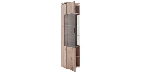 VITRINE Eiche dunkel 50/208/38 cm - Eiche dunkel/Anthrazit, KONVENTIONELL, Glas/Holzwerkstoff (50/208/38cm) - Cantus