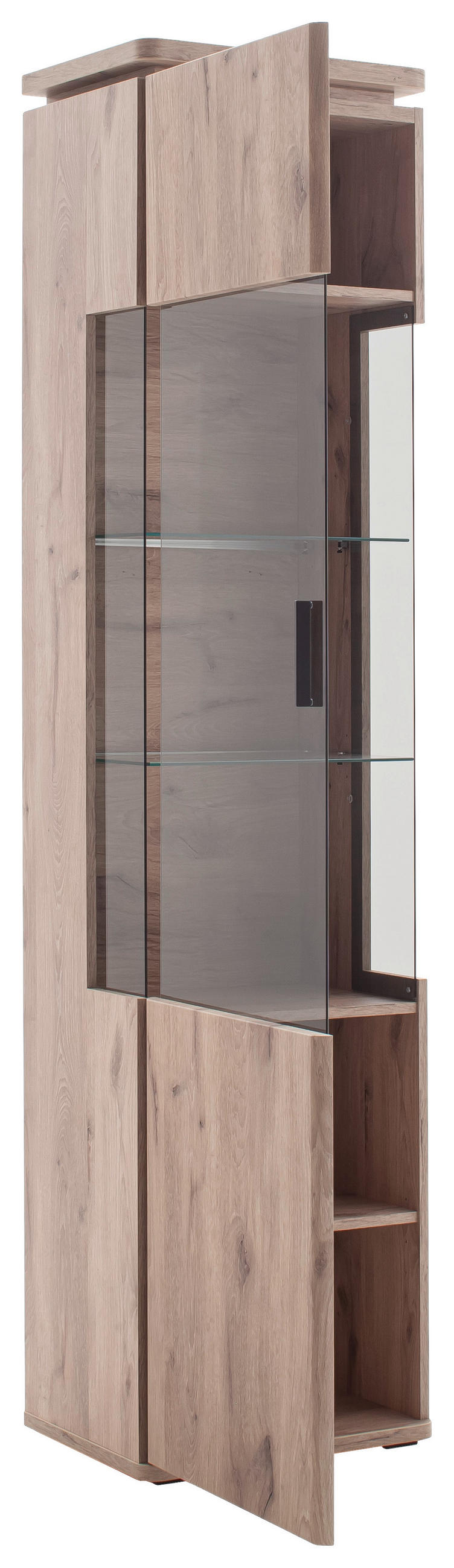 VITRINE Eiche dunkel  50/208/38 cm  - Eiche dunkel/Anthrazit, Konventionell, Glas/Holzwerkstoff (50/208/38cm) - Cantus