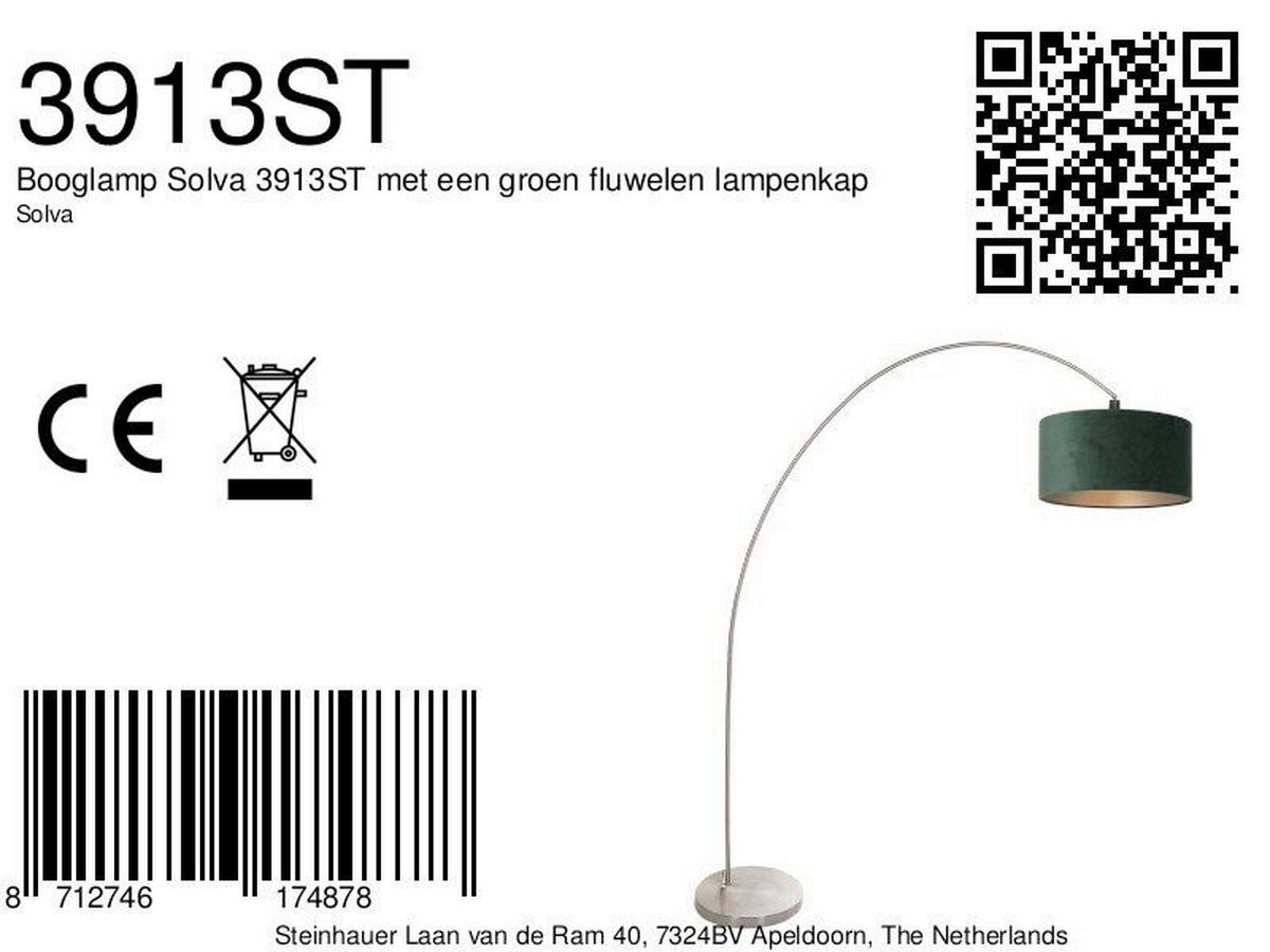 STEHLEUCHTE 40/185/172 cm  - Silberfarben/Grün, Trend, Glas/Metall (40/185/172cm)