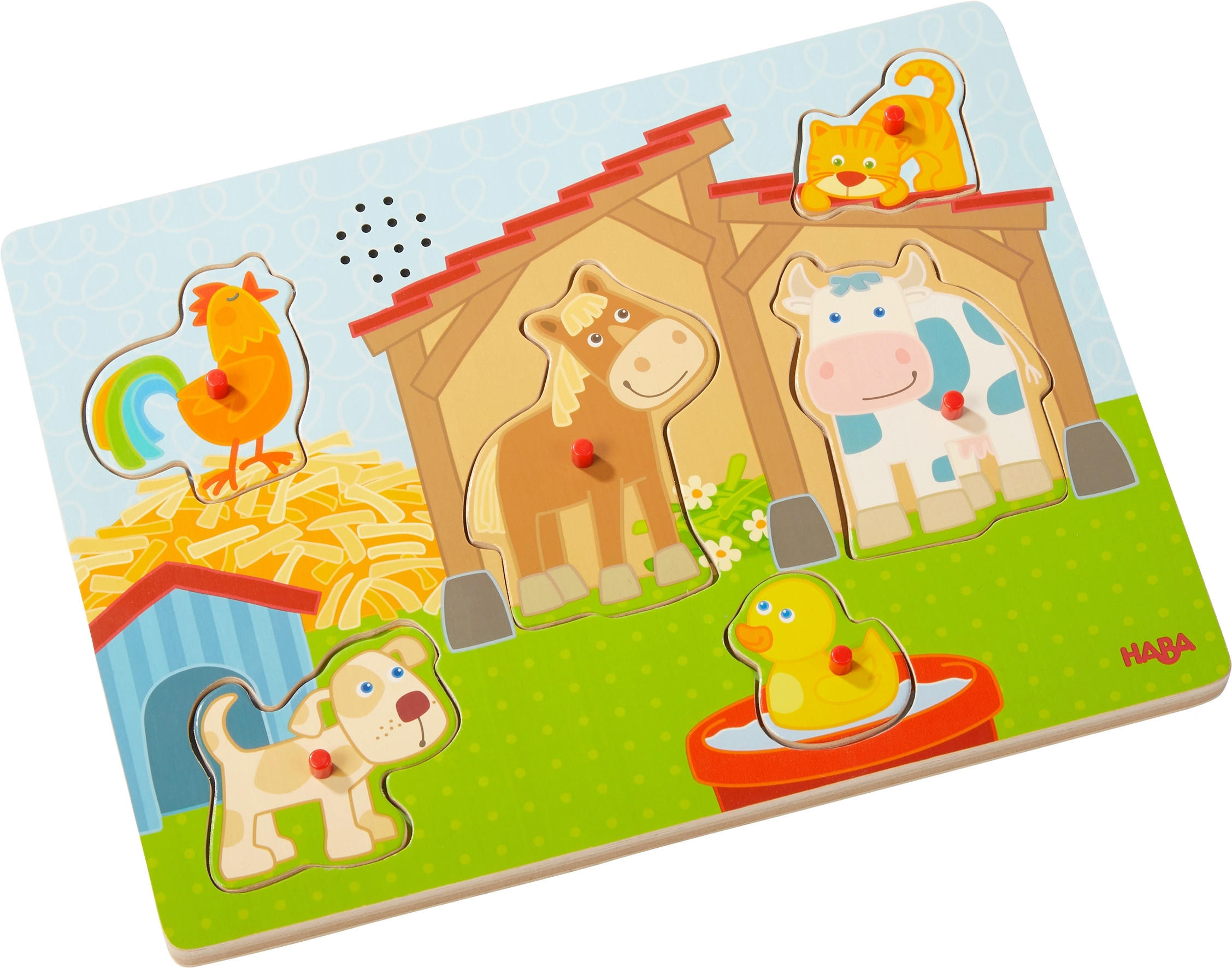 Haba Sound-Greifpuzzle Auf dem Land Mehrfarbig 35x24 cm