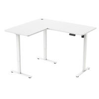 ECKSCHREIBTISCH  Weiß höhenverstellbar  - Weiß, MODERN, Holzwerkstoff/Metall (160/74,5/119/140cm) - MID.YOU