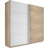 SCHWEBETÜRENSCHRANK 2-türig Sonoma Eiche, Weiß - Alufarben/Weiß, Design, Holzwerkstoff/Metall (181/223/69cm) - Carryhome