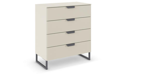 KOMMODE in 80/92/42 cm - Champagner/Dunkelgrau, Design, Holzwerkstoff/Metall (80/92/42cm) - Carryhome