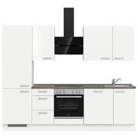 Bucătărie Fără Electrocasnice  - alb/culoare inox, Modern, metal/material pe bază de lemn (270cm) - Nobilia