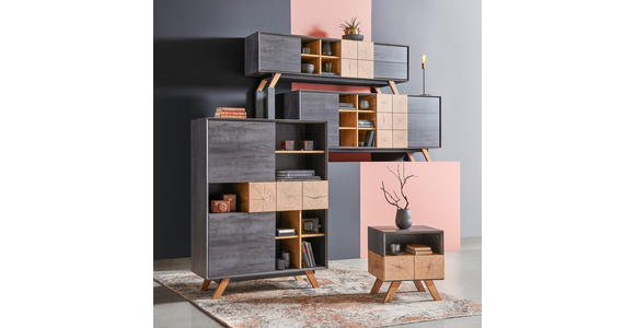 HIGHBOARD in 100/133,5/40 cm - Eichefarben/Dunkelgrau, Design, Holz/Holzwerkstoff (100/133,5/40cm) - Carryhome