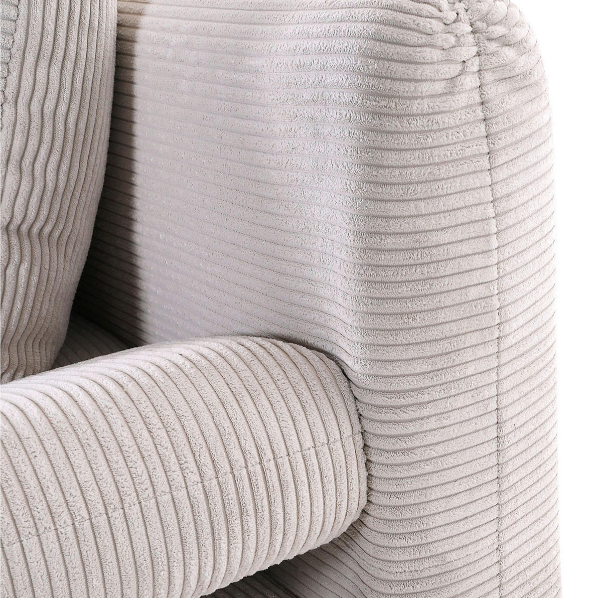 SCHLAFSOFA  mit Stoffauswahl, Liegefunktion, Schlafen auf Sitzhöhe, Rücken echt Cord Naturfarben  - Schwarz/Naturfarben, KONVENTIONELL, Textil/Metall (200/78/95cm) - home24