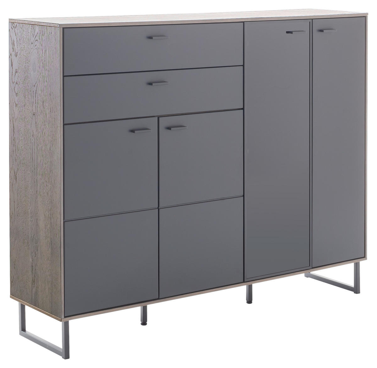 HÖG BYRÅ  i 148/118/37 cm  - svart/antracit, Design, metall/trämaterial (148/118/37cm) - MID.YOU
