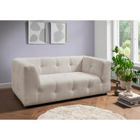 2-SITZER-SOFA in Mikrofaser Weiss  - Weiss/Schwarz, Design, Kunststoff/Textil (184/72/95cm) - Livetastic